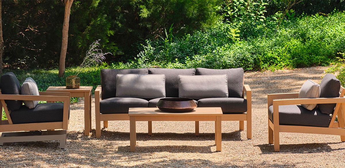 outdoor teak sofa set